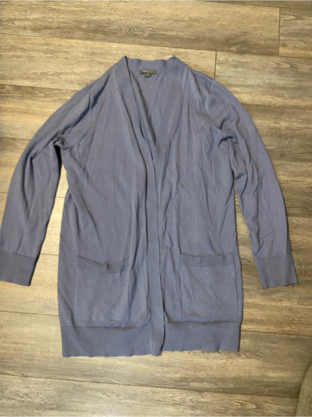 Matty M light blue Long Open-Front Cardigan